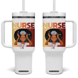 Strong Black Nurse Tumbler With Handle Black History Medical Professional Gift TS12 One Size: 40 oz White Print Your Wear