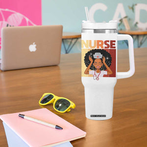 Strong Black Nurse Tumbler With Handle Black History Medical Professional Gift TS12 Print Your Wear