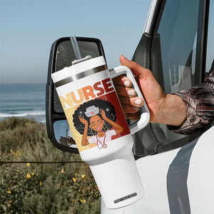 Strong Black Nurse Tumbler With Handle Black History Medical Professional Gift TS12 Print Your Wear
