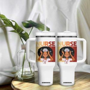 Strong Black Nurse Tumbler With Handle Black History Medical Professional Gift TS12 Print Your Wear