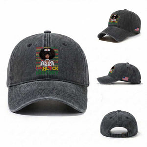 I Am Black History Washed Cotton Baseball Cap Black History Month Nurse Gift TS12 Washed Cap Universal Fit Dark Gray Print Your Wear
