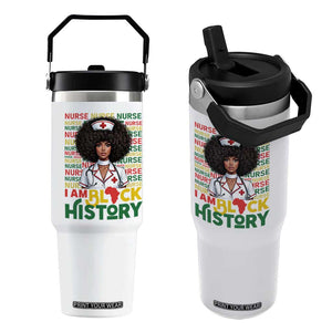 I Am Black History Flip Straw Tumbler Black History Month Nurse Gift TS12 One Size: 30 oz White Print Your Wear