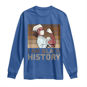 Proud Black Nurse Long Sleeve Shirt I Am Black History TS12 Royal Blue Print Your Wear