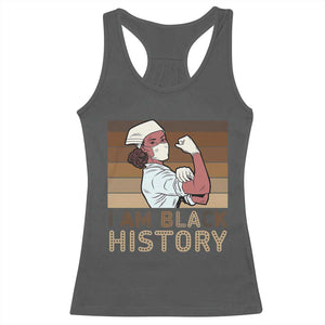 Proud Black Nurse Racerback Tank Top I Am Black History TS12 Dark Heather Print Your Wear
