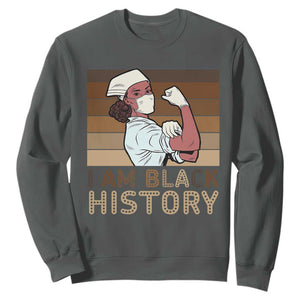 Proud Black Nurse Sweatshirt I Am Black History TS12 Dark Heather Print Your Wear