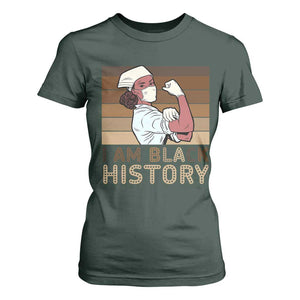 Proud Black Nurse T Shirt For Women I Am Black History TS12 Dark Forest Green Print Your Wear