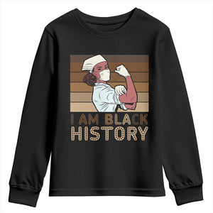 Proud Black Nurse Youth Sweatshirt I Am Black History TS12 Black Print Your Wear