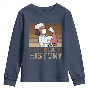 Proud Black Nurse Youth Sweatshirt I Am Black History TS12 Navy Print Your Wear