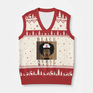Black Nurse Magic V-Neck Knit Sweater Vest Black History Month Nurse Gift TS12 Beige Red Print Your Wear