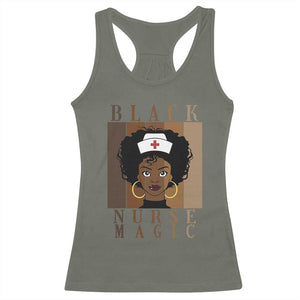 Black Nurse Magic Racerback Tank Top Black History Month Nurse Gift TS12 Military Green Print Your Wear