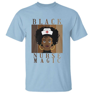 Black Nurse Magic T Shirt Black History Month Nurse Gift TS12 Light Blue Print Your Wear