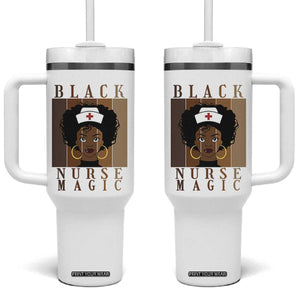 Black Nurse Magic Tumbler With Handle Black History Month Nurse Gift TS12 One Size: 40 oz White Print Your Wear