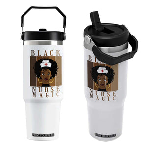 Black Nurse Magic Flip Straw Tumbler Black History Month Nurse Gift TS12 One Size: 30 oz White Print Your Wear
