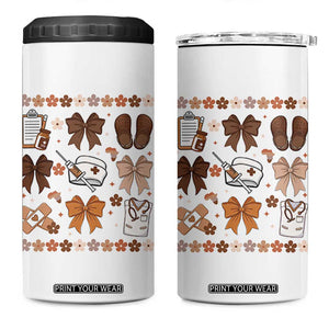 Proud Black Nurse 4 in 1 Can Cooler Tumbler Gift For African Nurse Black History TS12 One Size: 16 oz White Print Your Wear