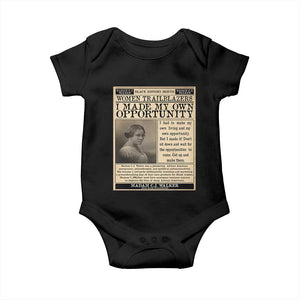 Madam C.J. Walker Baby Onesie I Made My Own Opportunity TS12 Black Print Your Wear