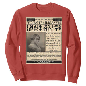 Madam C.J. Walker Sweatshirt I Made My Own Opportunity TS12 Red Print Your Wear