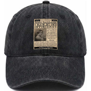 Madam C.J. Walker Washed Cotton Baseball Cap I Made My Own Opportunity TS12 Print Your Wear