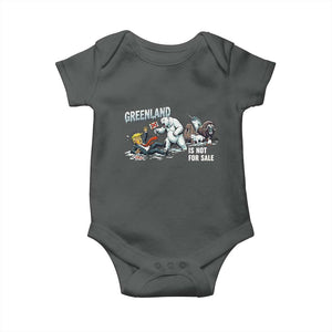 Greenland Not For Sale Baby Onesie Political Humor Gift TS12 Dark Heather Print Your Wear