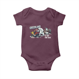 Greenland Not For Sale Baby Onesie Political Humor Gift TS12 Maroon Print Your Wear