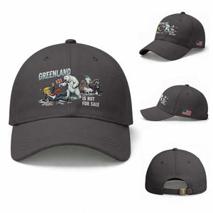 Greenland Not For Sale Baseball Cap Political Humor Gift TS12 Baseball Cap Universal Fit Dark Gray Print Your Wear