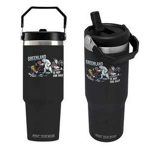 Greenland Not For Sale Flip Straw Tumbler Political Humor Gift TS12 One Size: 30 oz Black Print Your Wear