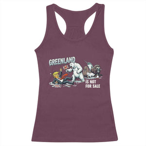 Greenland Not For Sale Racerback Tank Top Political Humor Gift TS12 Maroon Print Your Wear