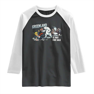 Greenland Not For Sale Raglan Shirt Political Humor Gift TS12 Black White Print Your Wear