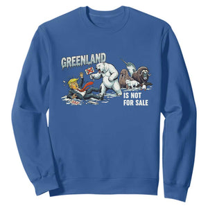 Greenland Not For Sale Sweatshirt Political Humor Gift TS12 Royal Blue Print Your Wear