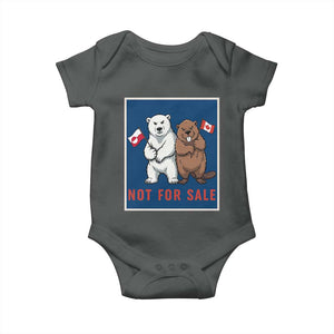Funny Polar Bear And Beaver Political Protest Baby Onesie Not For Sale TS12 Dark Heather Print Your Wear
