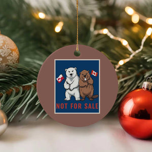 Funny Polar Bear And Beaver Political Protest Ceramic Ornament Not For Sale TS12 1pc Mocha Print Your Wear