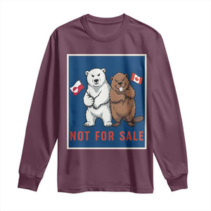 Funny Polar Bear And Beaver Political Protest Long Sleeve Shirt Not For Sale TS12 Maroon Print Your Wear