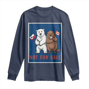 Funny Polar Bear And Beaver Political Protest Long Sleeve Shirt Not For Sale TS12 Navy Print Your Wear