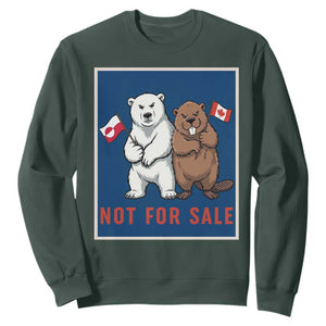 Funny Polar Bear And Beaver Political Protest Sweatshirt Not For Sale TS12 Dark Forest Green Print Your Wear