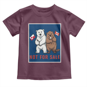 Funny Polar Bear And Beaver Political Protest Toddler T Shirt Not For Sale TS12 Maroon Print Your Wear