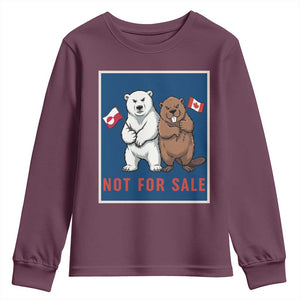 Funny Polar Bear And Beaver Political Protest Youth Sweatshirt Not For Sale TS12 Maroon Print Your Wear