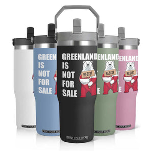 Greenland Not For Sale Flip Straw Tumbler Anti Authoritarian Political Gag Gift TS12 Print Your Wear