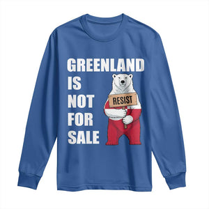 Greenland Not For Sale Long Sleeve Shirt Anti Authoritarian Political Gag Gift TS12 Royal Blue Print Your Wear