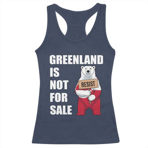 Greenland Not For Sale Racerback Tank Top Anti Authoritarian Political Gag Gift TS12 Navy Print Your Wear