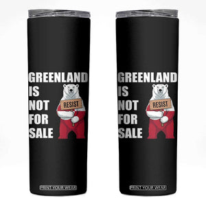 Greenland Not For Sale Skinny Tumbler Anti Authoritarian Political Gag Gift TS12 Black Print Your Wear