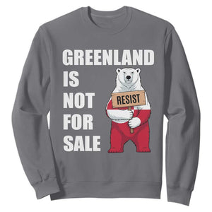 Greenland Not For Sale Sweatshirt Anti Authoritarian Political Gag Gift TS12 Charcoal Print Your Wear