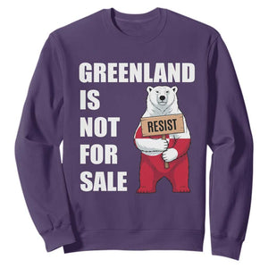 Greenland Not For Sale Sweatshirt Anti Authoritarian Political Gag Gift TS12 Purple Print Your Wear
