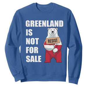 Greenland Not For Sale Sweatshirt Anti Authoritarian Political Gag Gift TS12 Royal Blue Print Your Wear