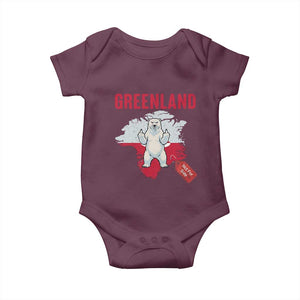 Greenland Is Not For Sale Baby Onesie Support Greenlander Gift TS12 Maroon Print Your Wear