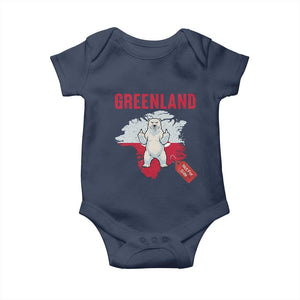 Greenland Is Not For Sale Baby Onesie Support Greenlander Gift TS12 Navy Print Your Wear
