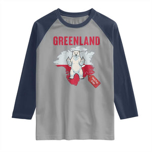Greenland Is Not For Sale Raglan Shirt Support Greenlander Gift TS12 Sport Gray Navy Print Your Wear