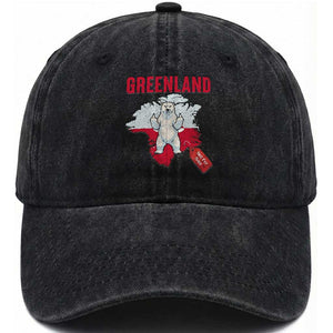 Greenland Is Not For Sale Washed Cotton Baseball Cap Support Greenlander Gift TS12 Print Your Wear