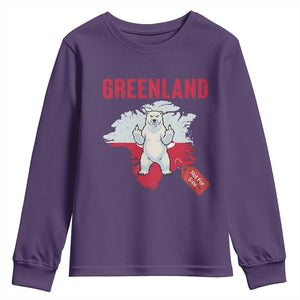 Greenland Is Not For Sale Youth Sweatshirt Support Greenlander Gift TS12 Purple Print Your Wear