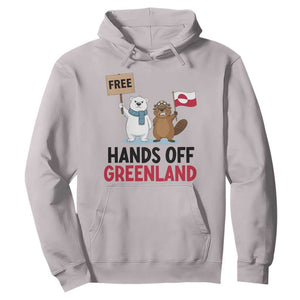 Funny Polar Bear Political Protest Hoodie Hands Off Greenland TS12 Ice Gray Print Your Wear