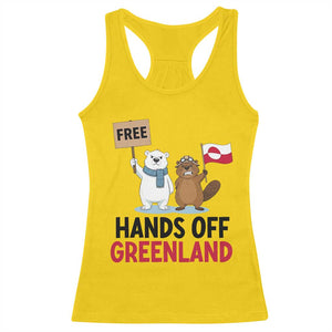 Funny Polar Bear Political Protest Racerback Tank Top Hands Off Greenland TS12 Daisy Print Your Wear