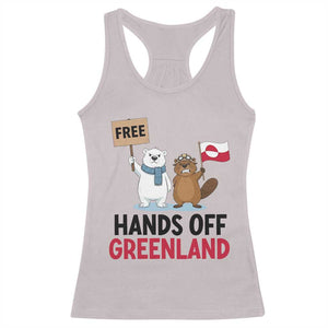 Funny Polar Bear Political Protest Racerback Tank Top Hands Off Greenland TS12 Ice Gray Print Your Wear